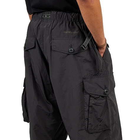 and wander - Oversized Cargo Pants (Black) | HHV