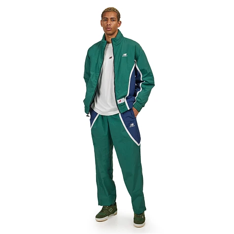 New Balance Hoops Woven Pant Green - TEAM FOREST GREEN