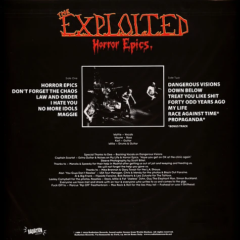 Exploited - Horror Epics Red Vinyl Edtion