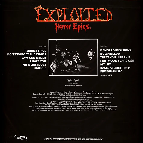 The Exploited - Horror Epics Red Vinyl Edtion