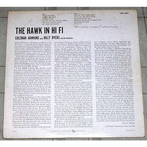 Coleman Hawkins With Billy Byers And His Orchestra - The Hawk In Hi-Fi