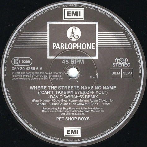 Pet Shop Boys - Where The Streets Have No Name (I Can't Take My Eyes Off You) / How Can You Expect To Be Taken Seriously? (Remixed)
