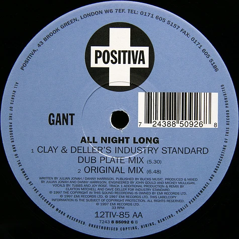Gant - Sound Bwoy Burial / All Night Long