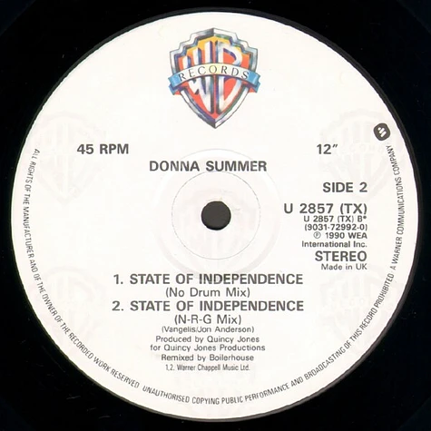 Donna Summer - State Of Independence (New Bass Mix)