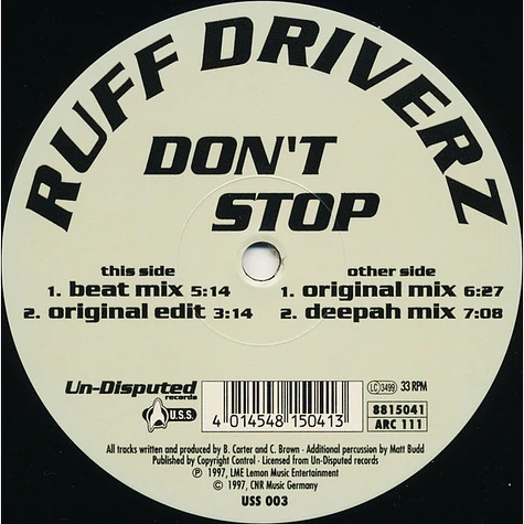 Ruff Driverz - Don't Stop