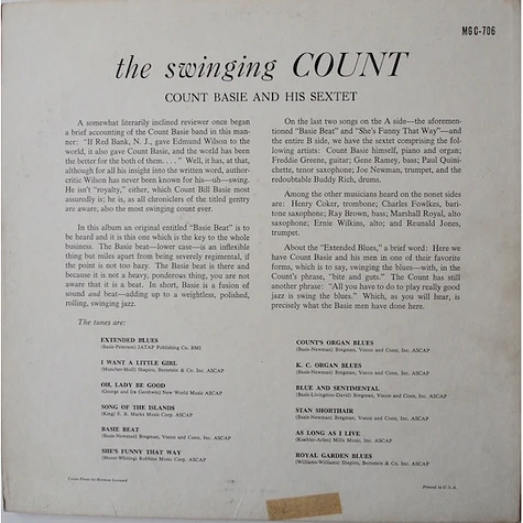 Count Basie Sextet - The Swinging Count