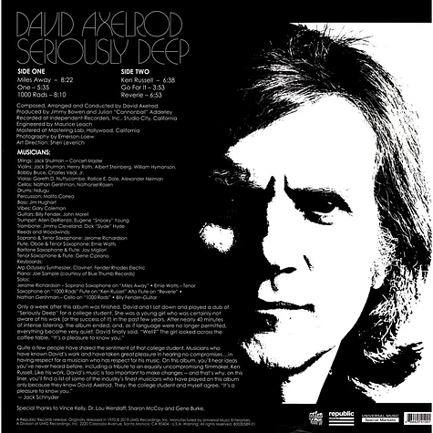 David Axelrod - Seriously Deep