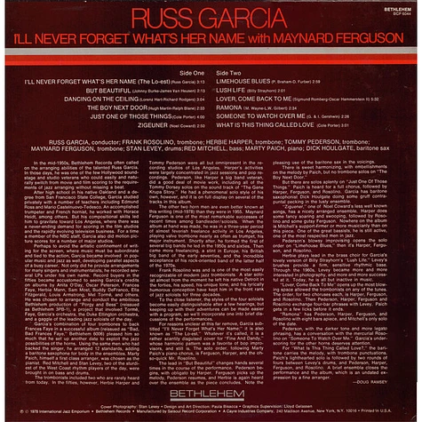 Russell Garcia With Maynard Ferguson - I'll Never Forget What's Her Name