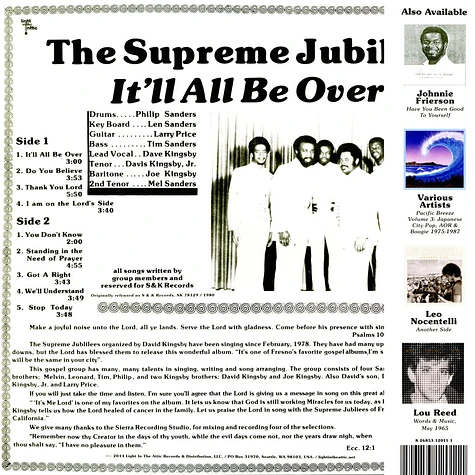 The Supreme Jubilees - It'll All Be Over Opaque Maroon & Transparent Yellow Vinyl Edition