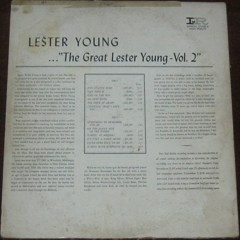 Lester Young - The Great Lester Young - Volume 2