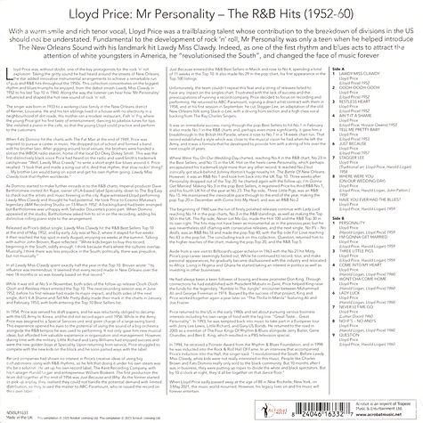 Lloyd Price - Mr Personality: The R&B Hits 1955-62
