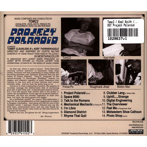 Tomc3 / Kool Keith / Prince Po / Roughneck Jihad /Motion Man - OST Project Polaroid
