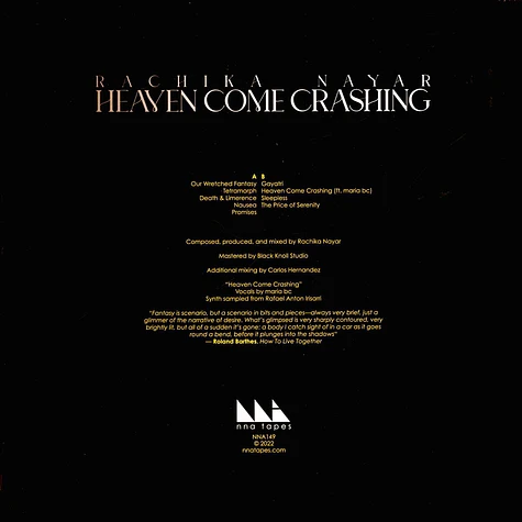 Rachika Nayar - Heaven Come Crashing Metallic Gold & Black Galaxy Vinyl Edition