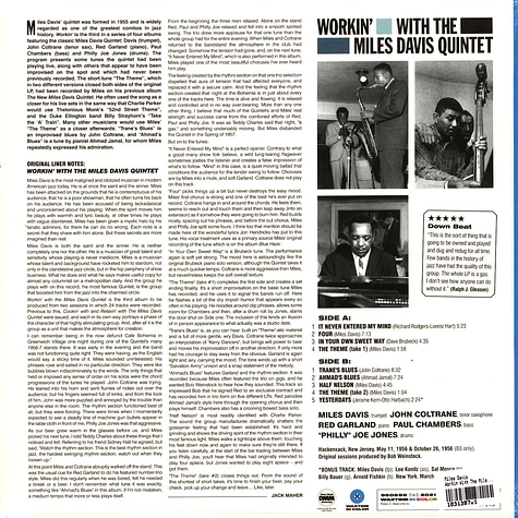 Miles Davis - Workin With The Miles Davis Q Blue Vinyl Edition