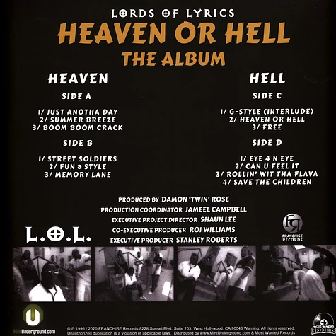 L.O.L. (Lords Of Lyrics) - Heaven Or Hell Black Vinyl Edition