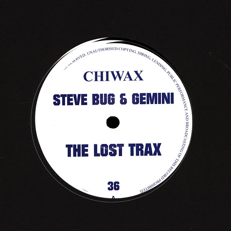 Steve Bug & Gemini - The Lost Trax