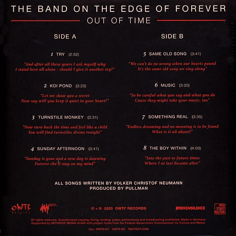 The Band On The Edge Of Forever - Out Of Time