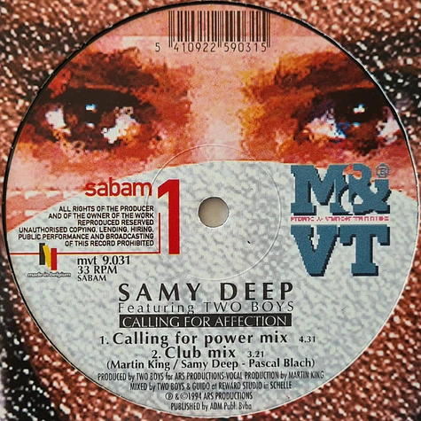 Samy Deep Featuring Two Boys - Calling For Affection