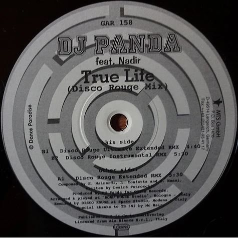 DJ Panda Feat. Nadir - True Life (Disco Rouge Mix)