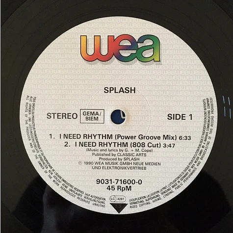 Splash - I Need Rhythm