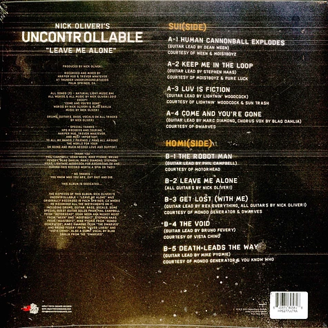 Nick Oliveri's Uncontrollable - Leave Me Alone Transparent Splatter Vinyl Edition