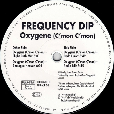 Frequency Dip - Oxygene (C'mon C'mon)