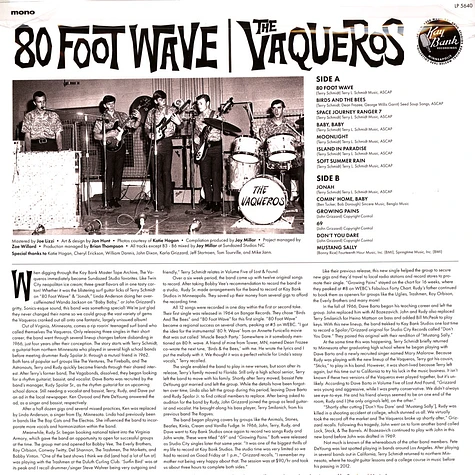 The Vaqueros - 80 Foot Wave Turquoise Vinyl Edition