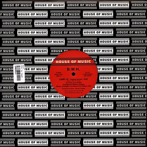 B.W.H. - Livin ' Up / Stop Black Vinyl Edition