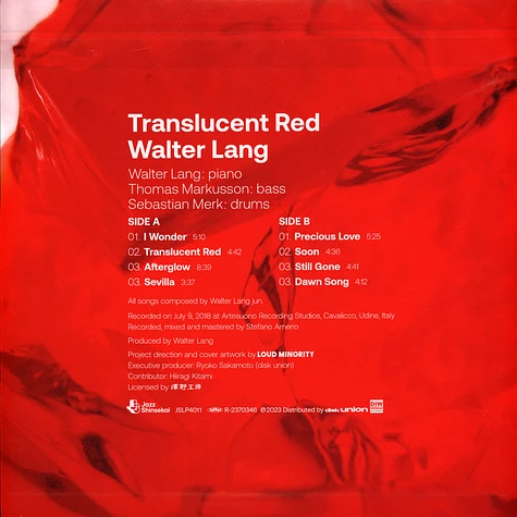 Walter Lang Trio - Translucent Red