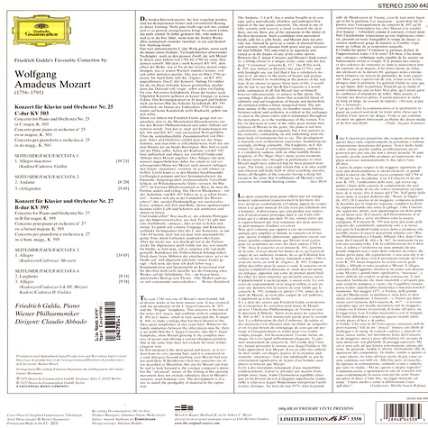 Gulda Abbado Wiener Philharmoniker - Mozart: Klavierkonzerte 25 & 27 Original Source