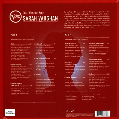 Sarah Vaughan - Great Women Of Song: Sarah Vaughan