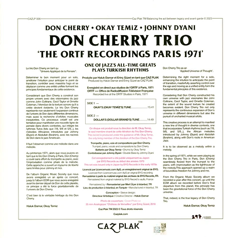 Don Cherry Trio - The Ortf Recordings Paris 1971