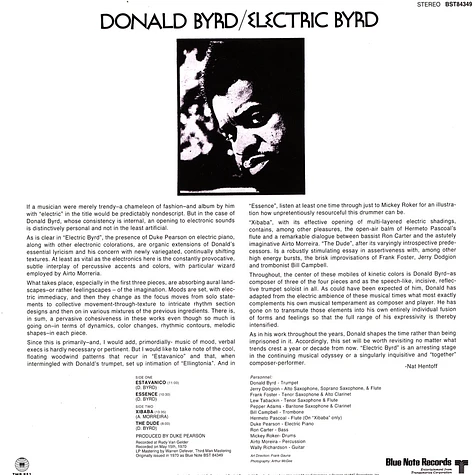 Donald Byrd - Electric Byrd Opaque Turquoise Blue Vinyl Edition