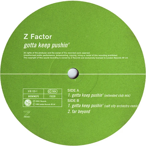 Z Factor - Gotta Keep Pushin'