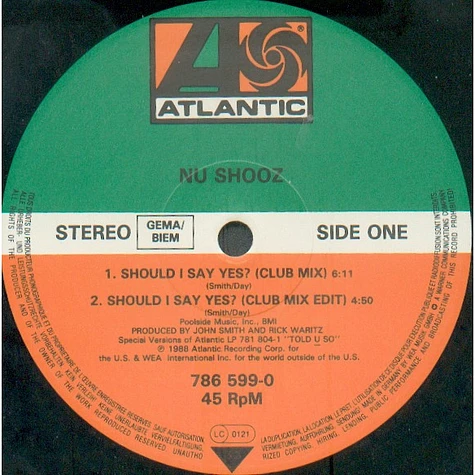 Nu Shooz - Should I Say Yes?