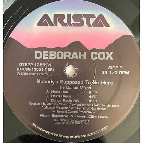 Deborah Cox - Nobody's Supposed To Be Here (The Dance Mixes)