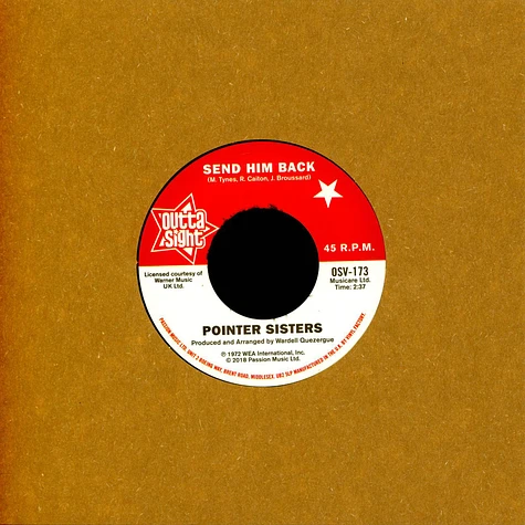 Pointer Sisters / Drifters - Send Him Back / You Got To Pay Your Dues