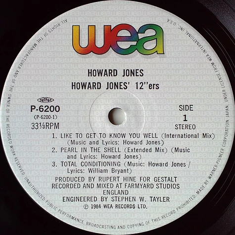 Howard Jones - Howard Jones' 12"Ers