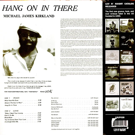 Mike James Kirkland - Hang On In There Black Friday Record Store Day 2023 Edition