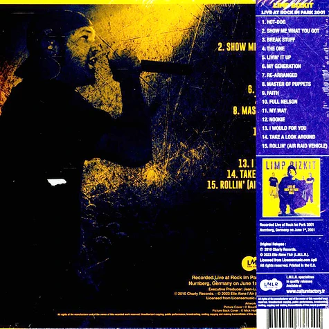 Limp Bizkit - Rock Im Park 2001 Black Friday Record Store Day 2023 Cd Edition