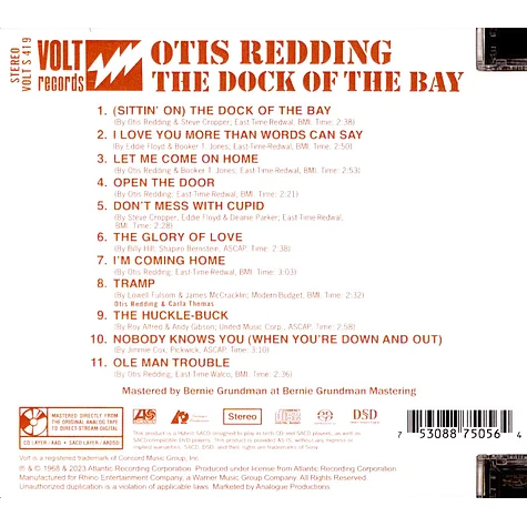 Otis Redding - The Dock Of The Bay Atlantic 75 Series Sacd