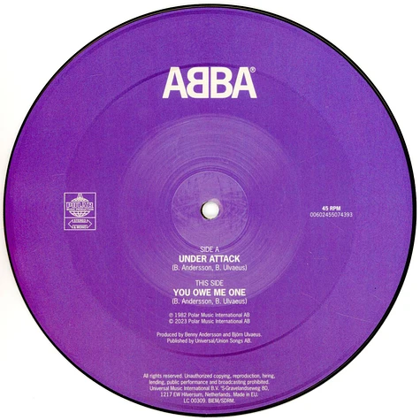 ABBA - Under Attack Limited 2023 Picture Disc Edition