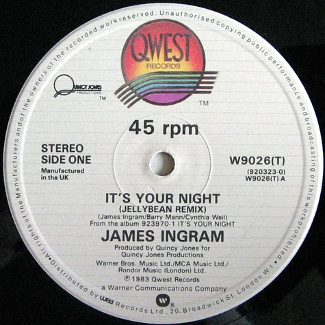 James Ingram - It's Your Night (Jellybean Remix)