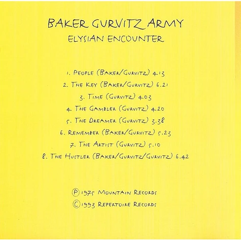 Baker Gurvitz Army - Elysian Encounter