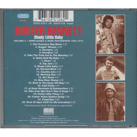 Duster Bennett - Shady Little Baby - Volume 3 Unreleased & Rare Recordings 1965 -1974