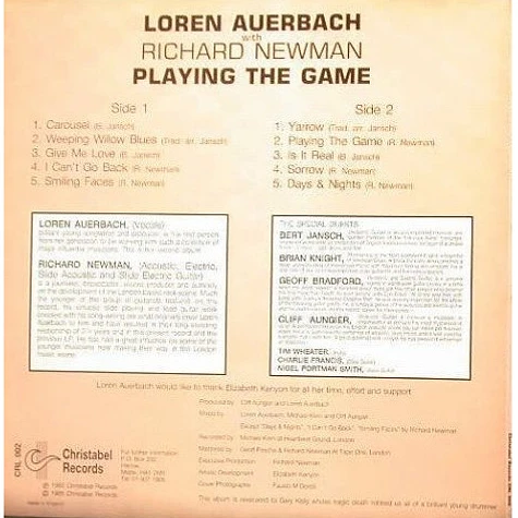 Loren Auerbach With Richard Newman - Playing The Game
