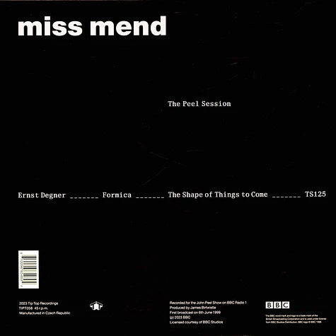 Miss Mend - Peel Session Orange Vinyl Edition