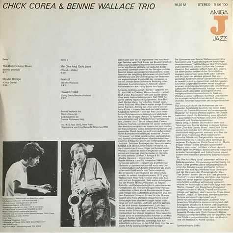 Chick Corea & Bennie Wallace Trio - Chick Corea & Bennie Wallace Trio