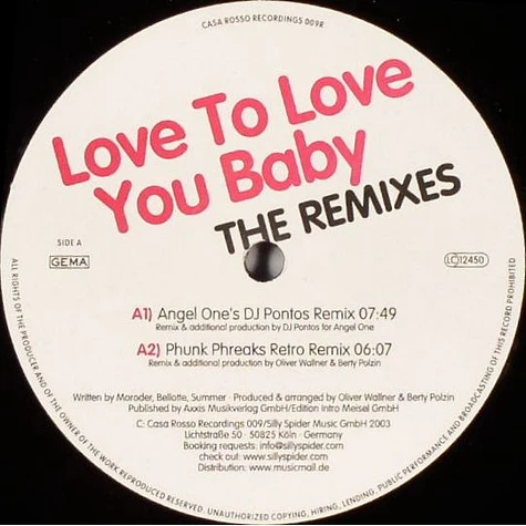 Horny United - Love To Love You Baby (The Remixes)