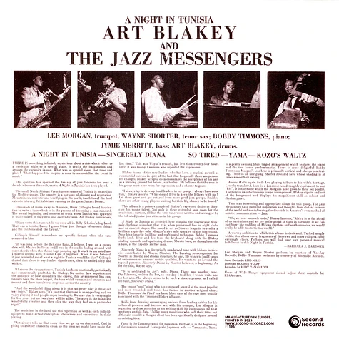 Art Blakey & The Jazz Messengers - A Night In Tunisia Orange Marble Vinyl Edition